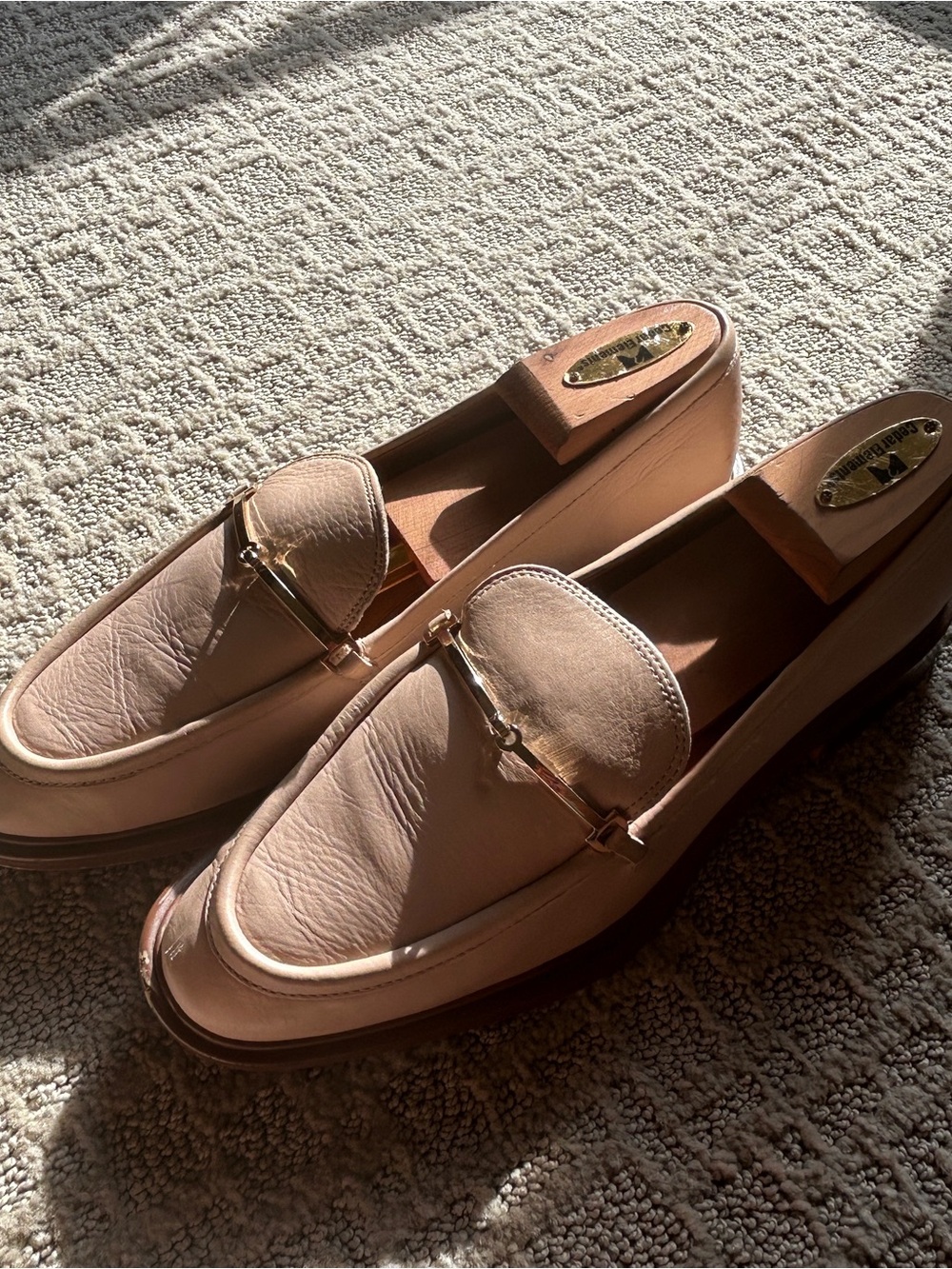 Franco Sarto Women's Leather Loafers in Blush